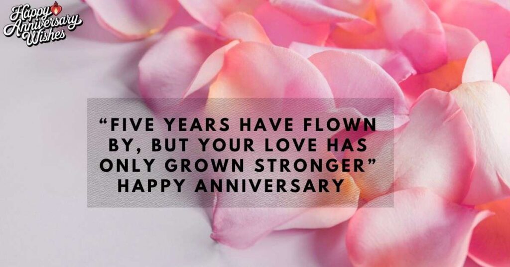 5th Year Anniversary Wishes for Wife